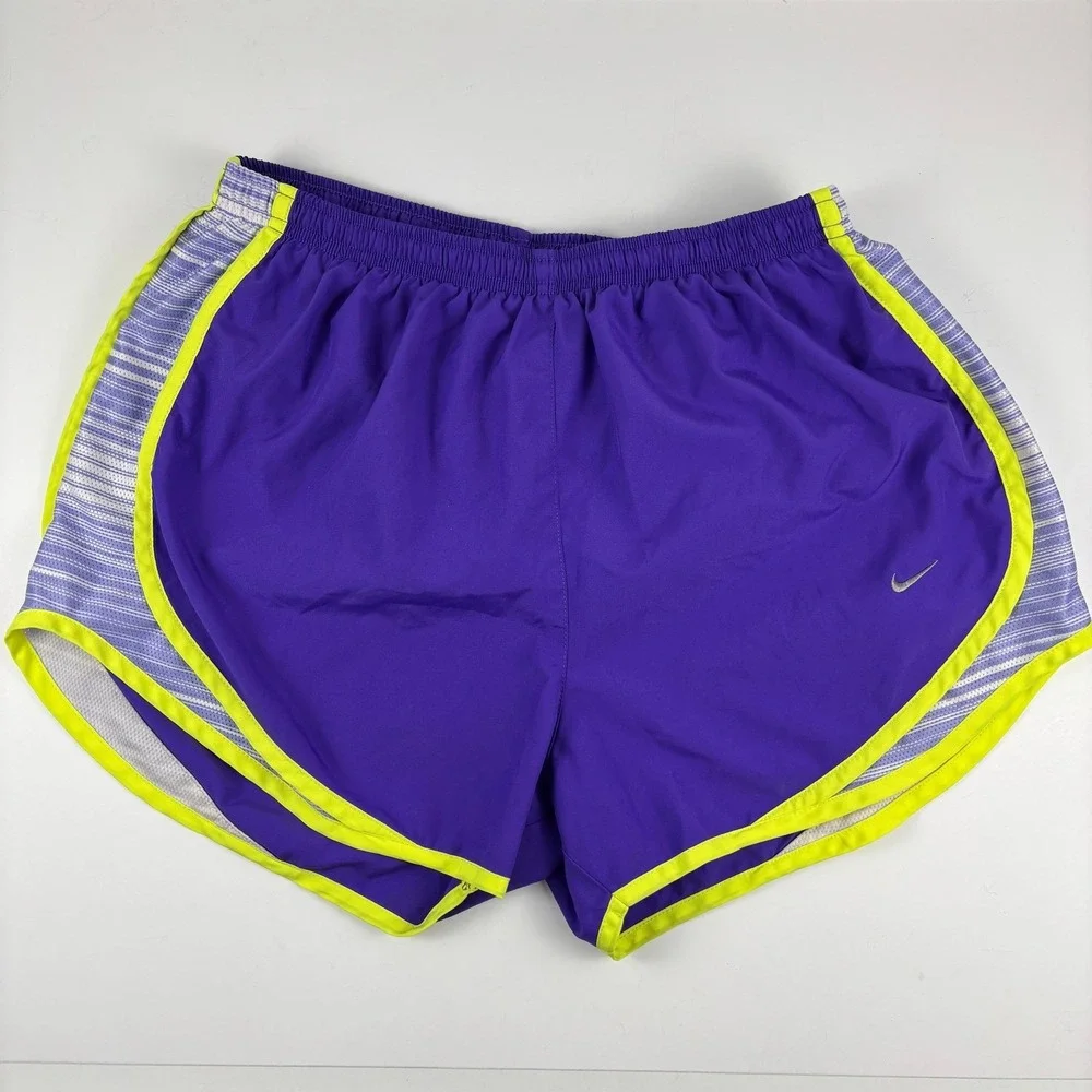 Nike Women Dri Fit Running‎ Shorts Lined Medium Purple Athletic Gym Jogging